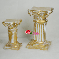 罗马柱树脂欧式花瓶插花套装婚庆道具摆件饰品包邮壁炉摆饰金