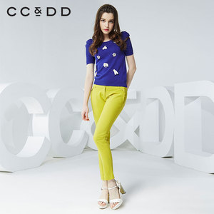 CCDD2016春装新款专柜女时尚通勤弹力休闲长裤OL铅笔小脚裤