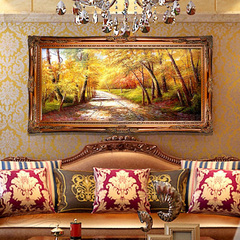 欧式油画手绘客厅过道餐厅房间现代玄关装饰别墅风景黄金大道FJ50