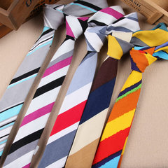 领带男韩版棉麻斜纹新郎结婚领带 英伦5cm商务正装伴郎新郎领带