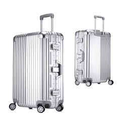 正品时尚商务银铝框拉杆箱包男女出差行李箱20寸登机箱万向轮28寸
