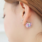 Wish ball Korea accessories new star glass bubbles earring female temperament after double-hung Stud female