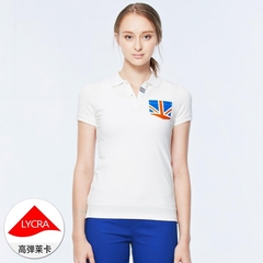 佐丹奴Polo女装数字刺绣弹力棉修身短袖POLO05315411