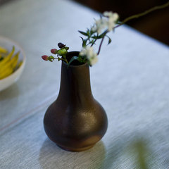 谷雨柴烧雁来尊花器客厅茶桌摆设品仿古花瓶