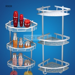 包邮太空铝置物架三层浴室 卫生间双层置物架网篮转角收纳架