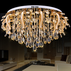 欧式水晶吸顶灯奢华大气金色客厅灯餐厅卧室led水晶灯具