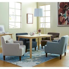 小户型单人沙发日式简易书房咖啡馆卧室会客时尚单个布艺沙发椅子