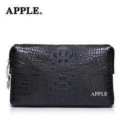Apple苹果男士手拿包鳄鱼纹牛皮商务密码锁手抓包商务大容量手包