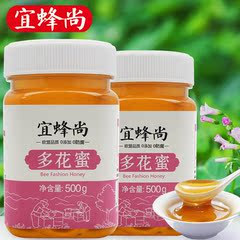 【欧盟品质】宜蜂尚蜂蜜 多花蜜 500g*2瓶 天然农家自产纯土蜜