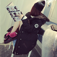 2015冬季新款韩版加厚棉服女连帽大码面包服中长款显瘦棉衣女外套