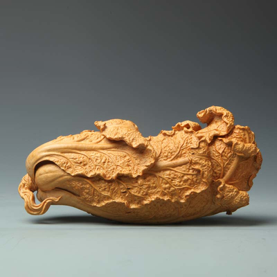 【福纳白菜】 黄杨木精品摆件 工艺美术师周绍德