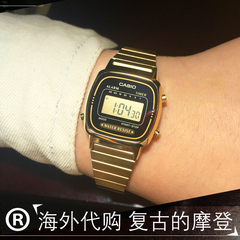 日本代购casio女表时尚女款金色复古女士手表金表LA-670WGA-1DF
