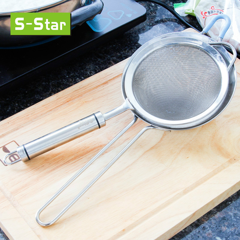 SStar304不锈钢漏网勺厨房油滤勺 豆浆果汁过滤网粉筛火锅捞面勺产品展示图3