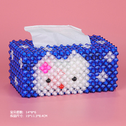 KT cat tissue box creative hand-beading DIY kits home decoration display Book box napkin