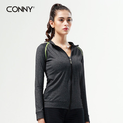 CONNY2016秋冬新款瑜伽外套女拉链开衫服运动健身跑步休闲长袖