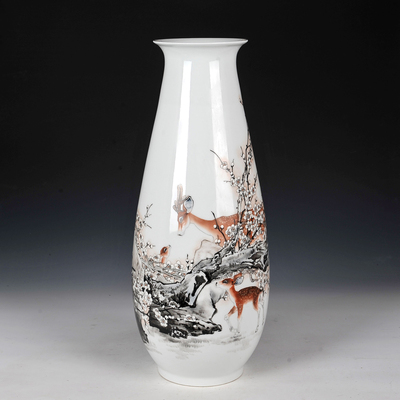 景德镇市工艺美术大师 沈浮大师作品(小园春信)粉彩瓷瓶