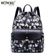 High school print backpack fall 2015 the wind Korean leisure software female package with lid flower bag backpack