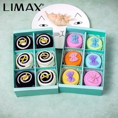 LIMAX里棉 中式甜心礼盒6双装 创意人气马卡龙纯棉船袜男女短袜