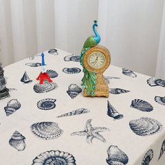 新文艺复古贝壳海星欧式高档桌布 餐桌布客厅茶几垫布艺台布盖巾