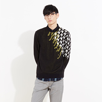 美特斯邦威2015秋装新款男局部图案提花长袖毛衫吊牌价199