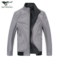 七匹狼双面夹克 男士外套 秋装新款2015立领jacket 男装正品 2130