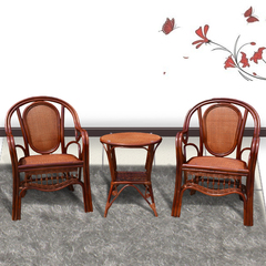 藤椅 椅子休闲椅阳台藤椅茶几组合三件套 天然植物藤桌椅组合