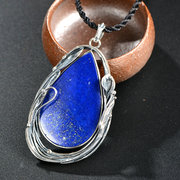 Very Thai drip silver pendant 925 sterling silver lace Lapis pendant in Japanese and Korean fashion pendant