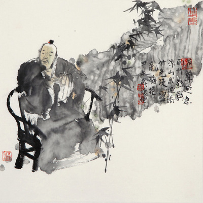 f008 中美协会员 钱磊 《竹影幅敷凉山》