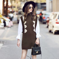 罗家RMOJUL 2017春季女装新款时尚拼色棋盘