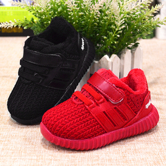 冬季新款宝宝鞋0-1-2岁小红鞋韩版运动鞋男女婴儿学步鞋宝宝棉鞋