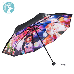 夏目友人帐猫老师创意遮阳伞日本双层小黑伞黑胶超强防晒动漫伞