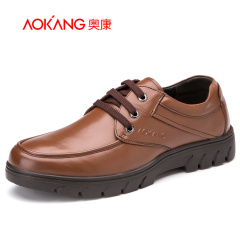 Aucom round head men's shoes men's shoes men's shoes leather suede leather soft British business casual shoes