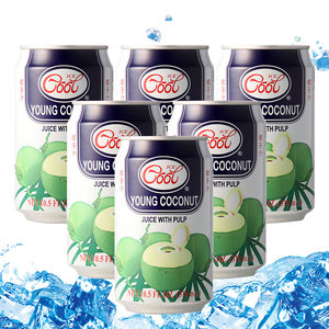【天猫超市】泰国进口冰酷cool椰子水310ml*6椰子汁果肉饮料鲜榨