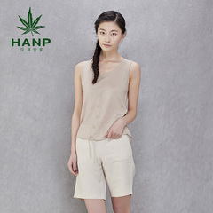 Hanp/汉麻世家休闲家居服 女无袖短裤圆领家居服套装