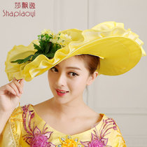 莎飘逸 演出服配饰帽子 宫廷装配套帽子 清新黄色帽子 时尚新款女