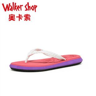 卡地亞w5202005圖片 奧卡索MY WALKER 2020夏季新款拖鞋舒適平底人字拖涼鞋女鞋W20003 卡地亞白