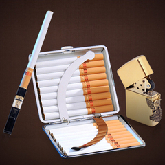 烟盒 20支装 超薄创意 男士经典格子 轻按自动香菸盒 烟具 个性