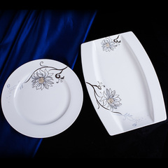 高档56头韩式骨瓷陶瓷器餐具套装碗盘碗碟套装家用微波结婚庆礼品