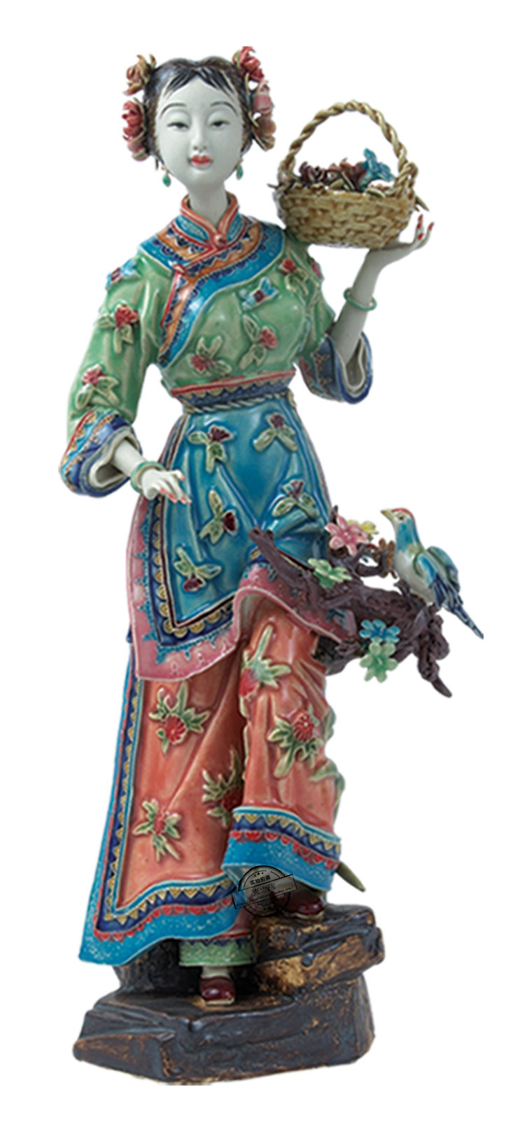 陶瓷陶瓷工艺工艺品仕女摆件石湾公仔十二金钗巧姐家居饰品酒柜摆件