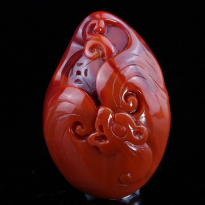 【博雅南红】天然精品南红玛瑙 福在眼前挂件17.14克