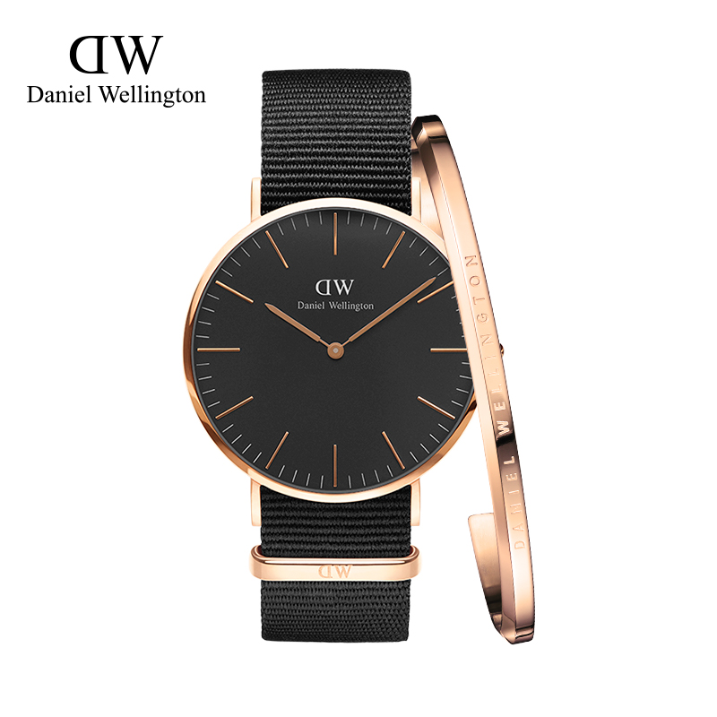 danielwellington 新品丹尼尔惠灵顿40MM尼龙带手镯礼盒装DW男表产品展示图2