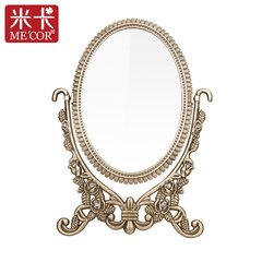 米卡欧式双面台式化妆镜镜 复古雕花化妆镜梳妆镜子传统古典古代