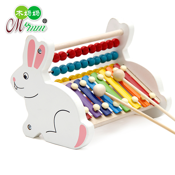 木妈妈小兔子多功能木质敲琴计算架儿童早教音乐敲打乐器启蒙玩具产品展示图2