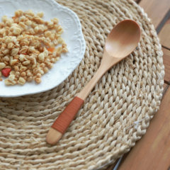 zakka天然实木荷木餐具 绑线木勺长柄线勺汤勺饭勺 蜂蜜专用勺