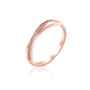 Well Japan and South Korea contracted wild temperament full diamond rose gold crossover ring rings Korean version of the index finger wave girls jewelry