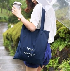 韩国大容量单肩包女包休闲手提袋购物袋折叠环保袋学生潮布包防水