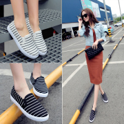 Lok Fu c spring shoes shoes, thick-soled platform casual canvas shoes low cut stripe sets foot shoes