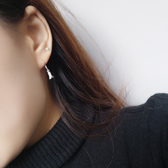 S925银耳环花朵小清新款日韩版时尚立体郁金香耳坠饰品防过敏
