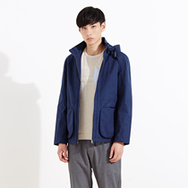 美特斯邦威2015秋装新款男拼织带连帽茄克吊牌价399