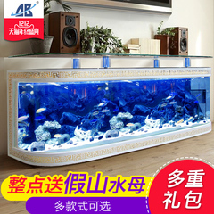 欧宝 欧式电视柜生态鱼缸水族箱 落地玻璃吧台客厅茶几鱼缸1米2米